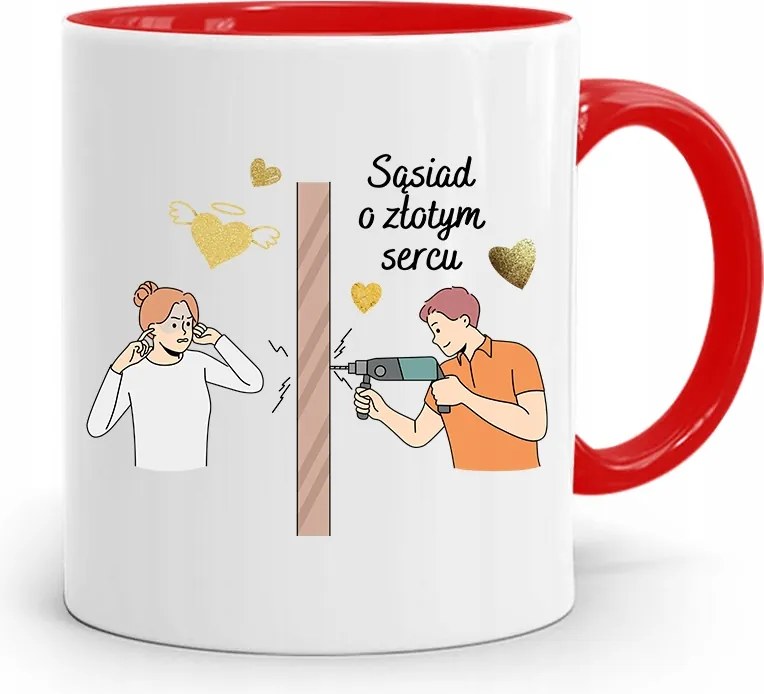 Szomszédnak Piros Ajándék Bögre fényképes nyomtatással