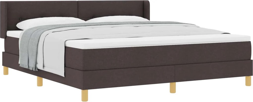 vidaXL Boxrugós ágy matracmal Sötét Barna 200 x 180 cm Poliészter