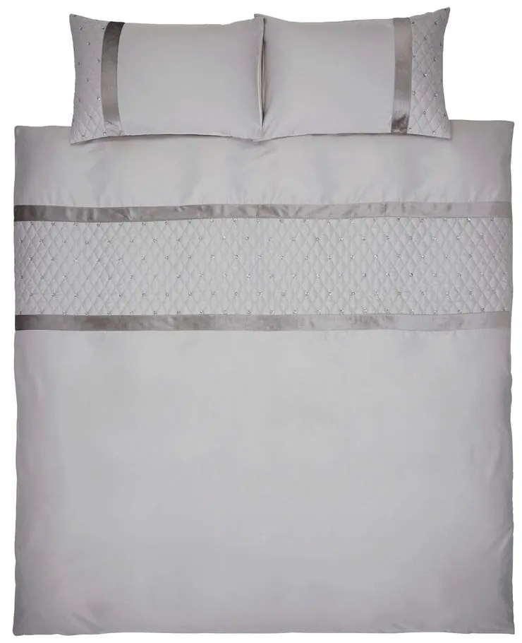 Szürke kétszemélyes-hosszabbított mikroszatén ágyneműhuzat 230x220 cm Sequin Cluster – Catherine Lansfield