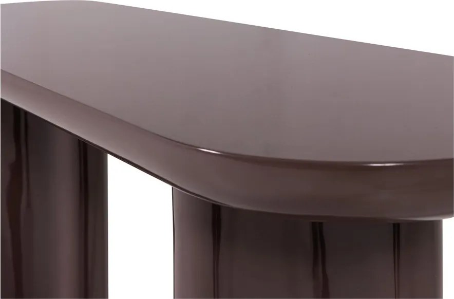 Sötétbarna fényes konzolasztal 35x120 cm Evara – WOOOD