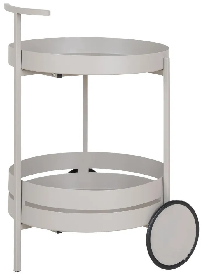 Beja zsúrkocsi, acél, szürke, 2 polc 40x49,5x61 cm