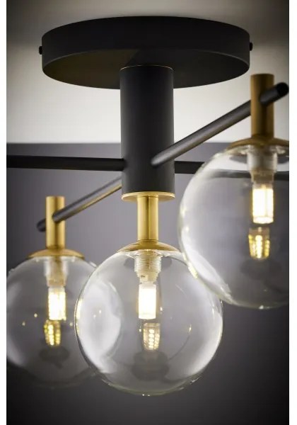 Jupiter 2035 - Felületre szerelhető csillár FIGARO 5xG9/10W/230V fekete/arany/bézs/átlátszó