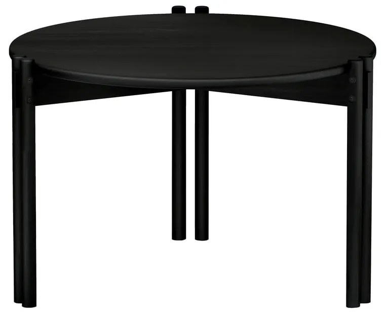 Fekete borovi fenyő kerek dohányzóasztal ø 60 cm Sticks – Karup Design