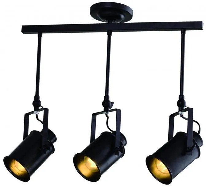 Lámpa Mennyezeti lámpatest DEMIR 3,4014, AC220-240V, 50/60Hz, 3*E27, IP20, hármas, fekete