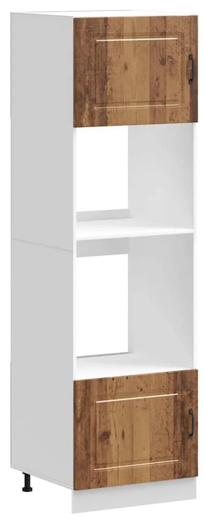 Kalmar 2 db antik fa színű szerelt fa sütőszekrények