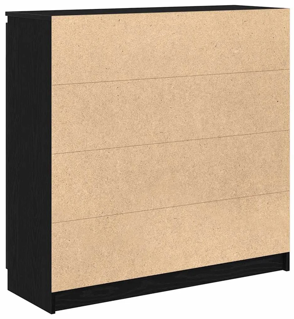 fekete tölgy szerelt fa tálalószekrény fiókos 100,5x35x98,5 cm