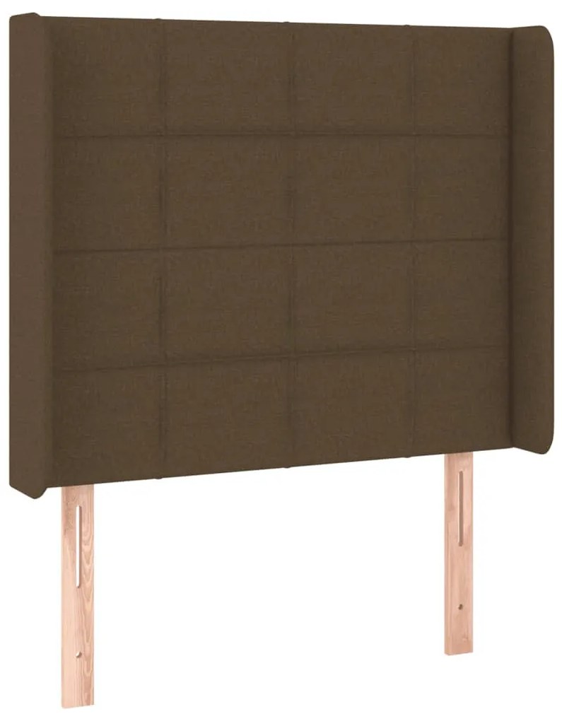 sötétbarna szövet LED-es fejtámla 93x16x118/128 cm