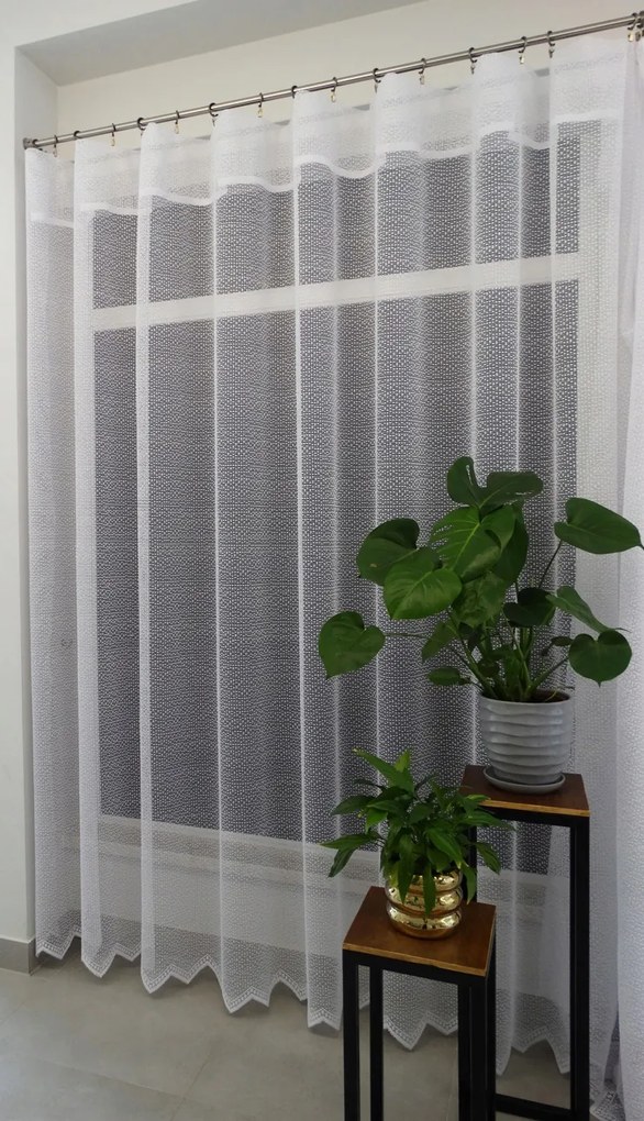 Mg Függöny háló Cikk-cakk 41002 Fehér 340x270cm kész K szalaggal