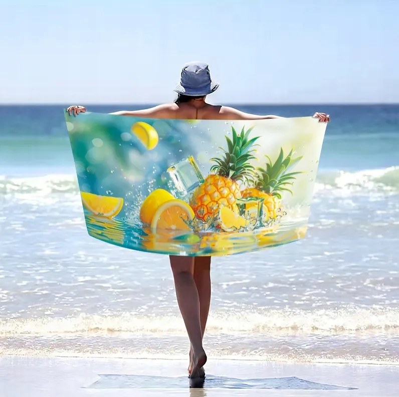 Strandtörölköző LEMONADE 100x180 cm színes, 100% mikroszálas