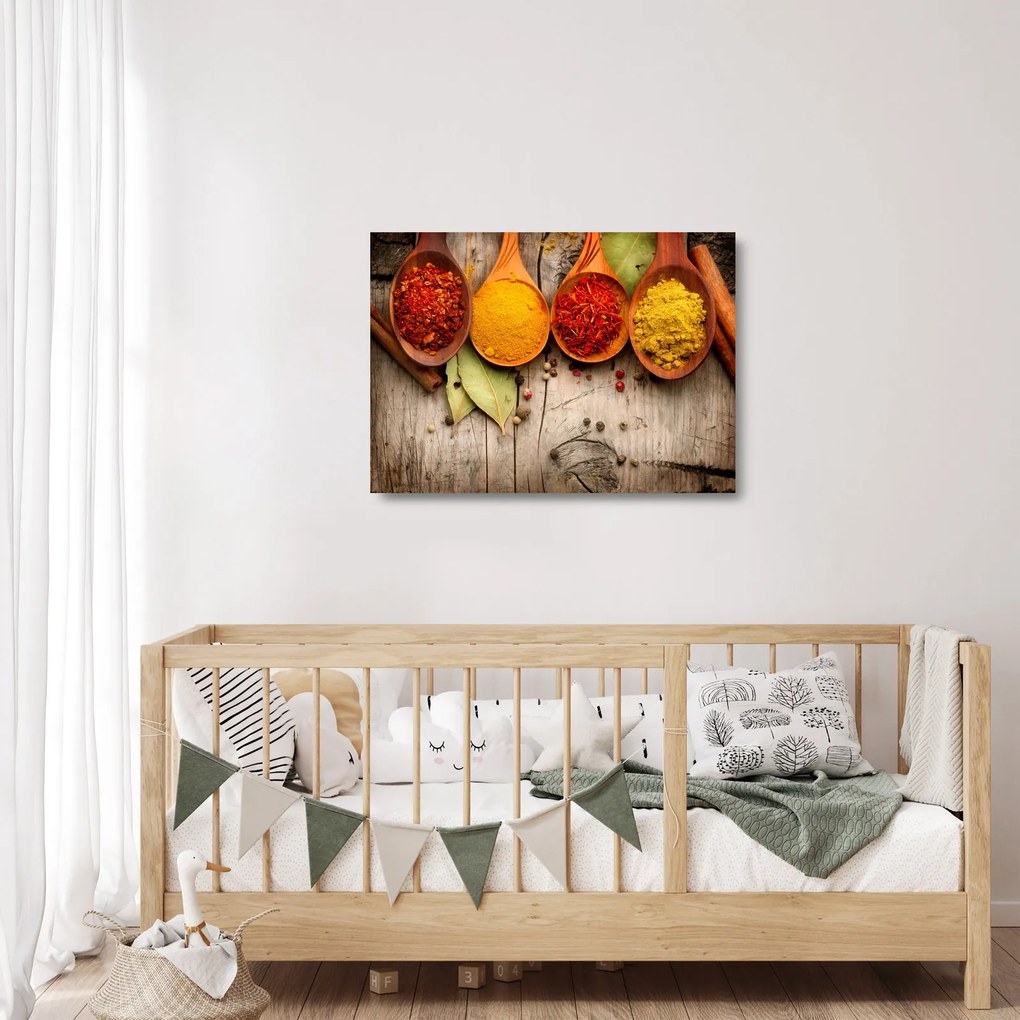 Kép - Fűszerek a fán (üvegen) (70x50 cm)