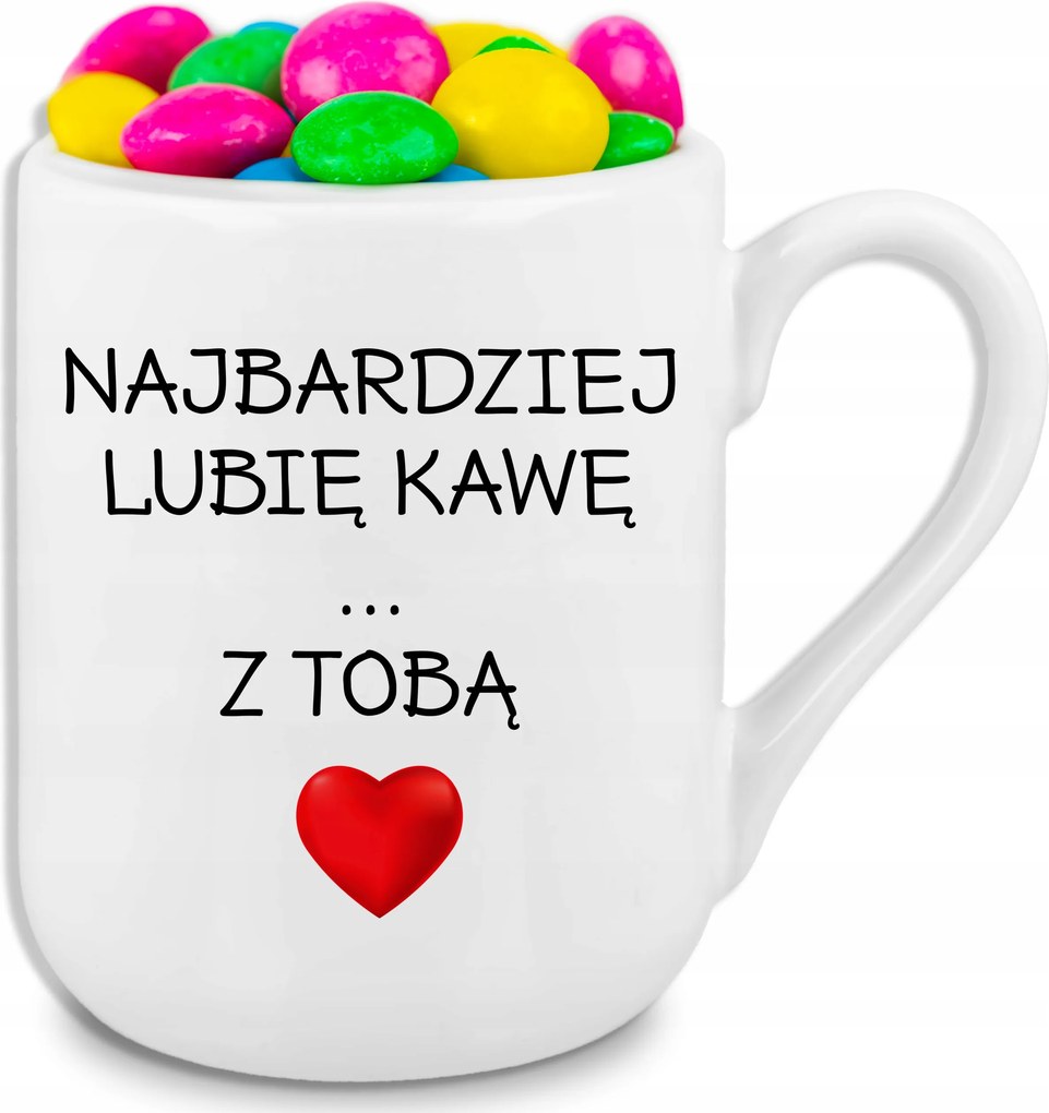 Fehér Bögre 330ml Coffee Szeretek Veled Kávézni, Szerelmeseknek, Sok Mintával