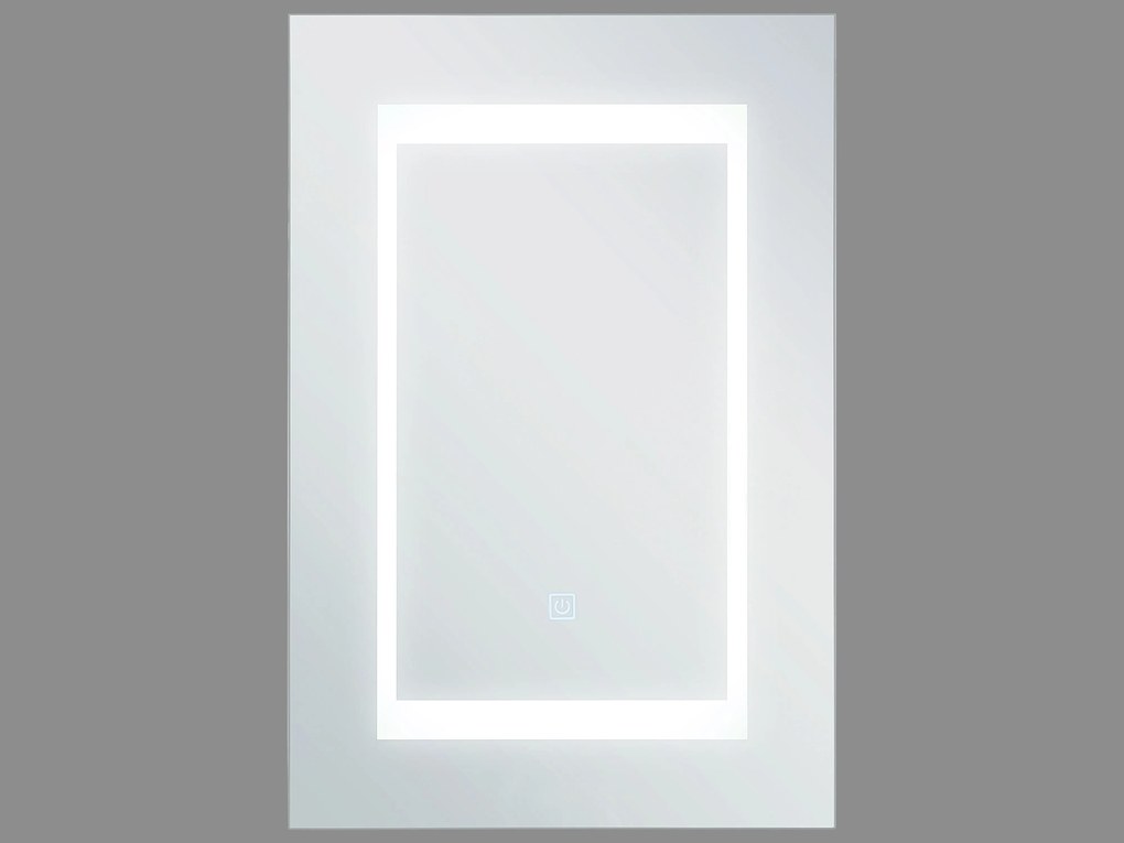 Fehér És Ezüst Fali Fürdőszoba Szekrény LED Tükörrel 40 x 60 cm MALASPINA Beliani
