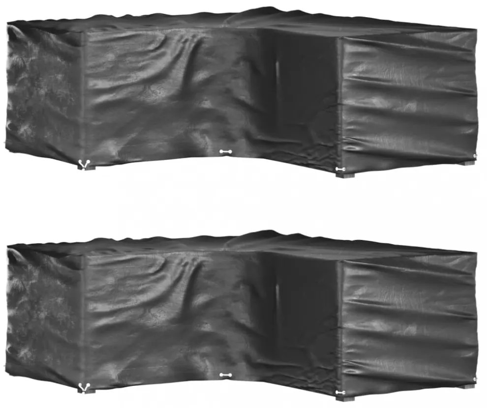 2 db L-alakú kerti bútorhuzat 16 fűzőlyukkal 215 x 215 x 70 cm