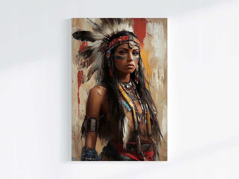 Canvas Vászonkép Portré Nő Indián Tribal Boho Etno 80x120