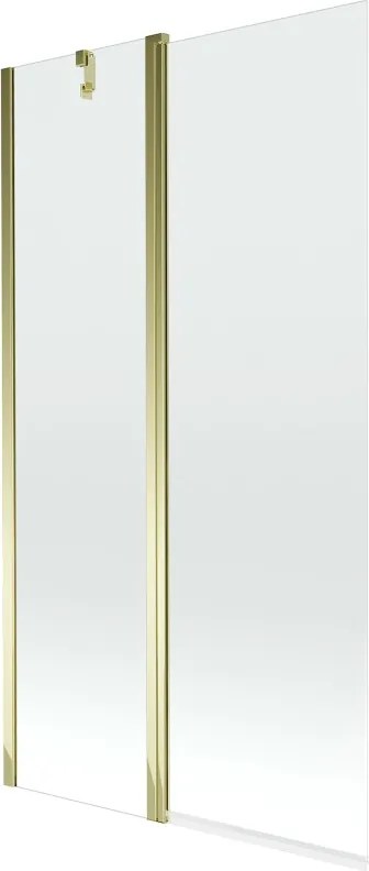 Mexen Flip kádparaván, 2-szárnyú, 100 x 150 cm, átlátszó, arany - 894-100-101-50-00