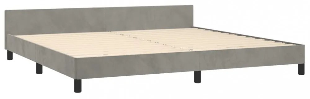 világosszürke bársony ágykeret matrac nélkül 200 x 200 cm