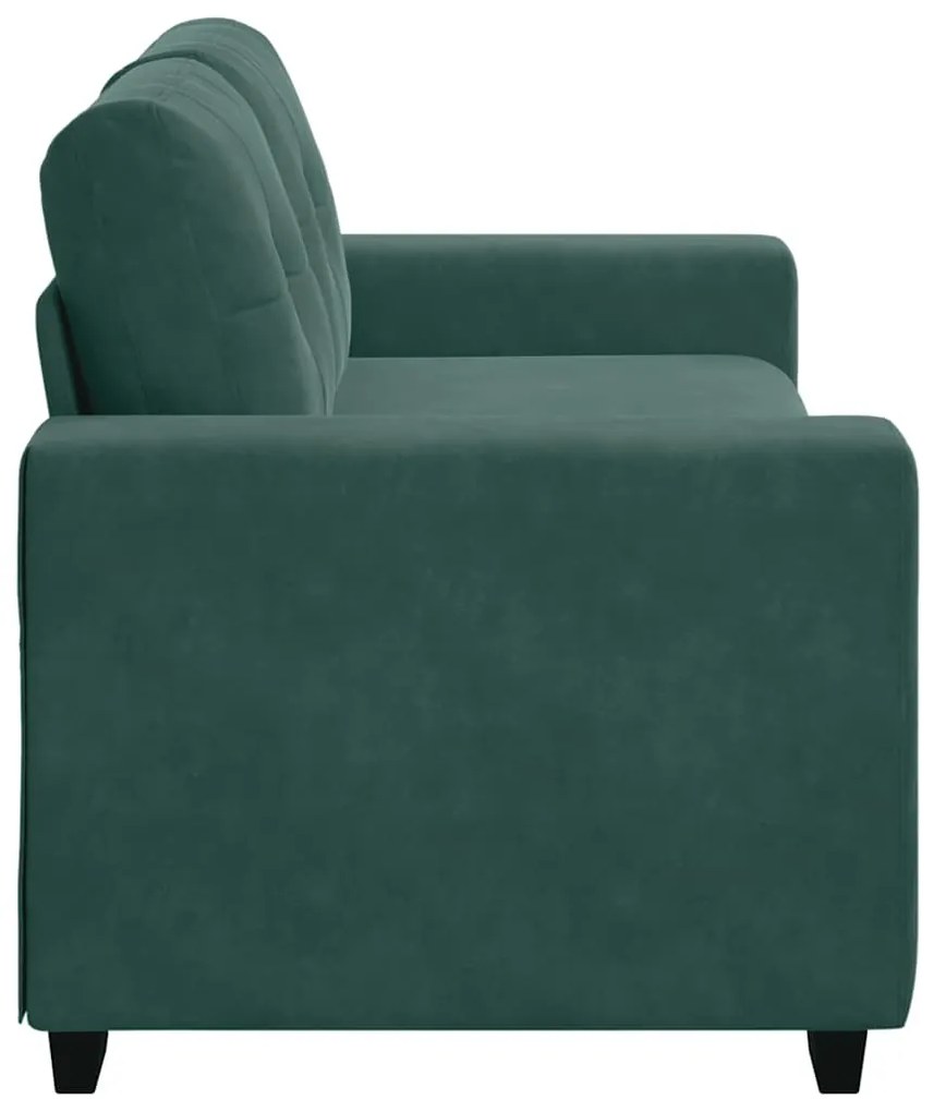 sötétzöld bársony loveseat kanapé 140 cm