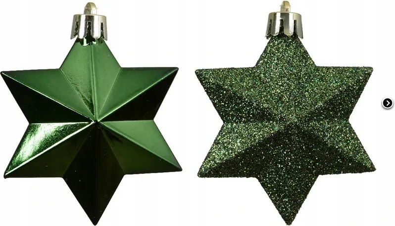 Bomba csillag zöld mix 12,3cm 12db-os gömb szett