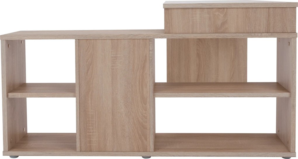 Sarok íróasztal, sonoma tölgy/fehér, NOE NEW