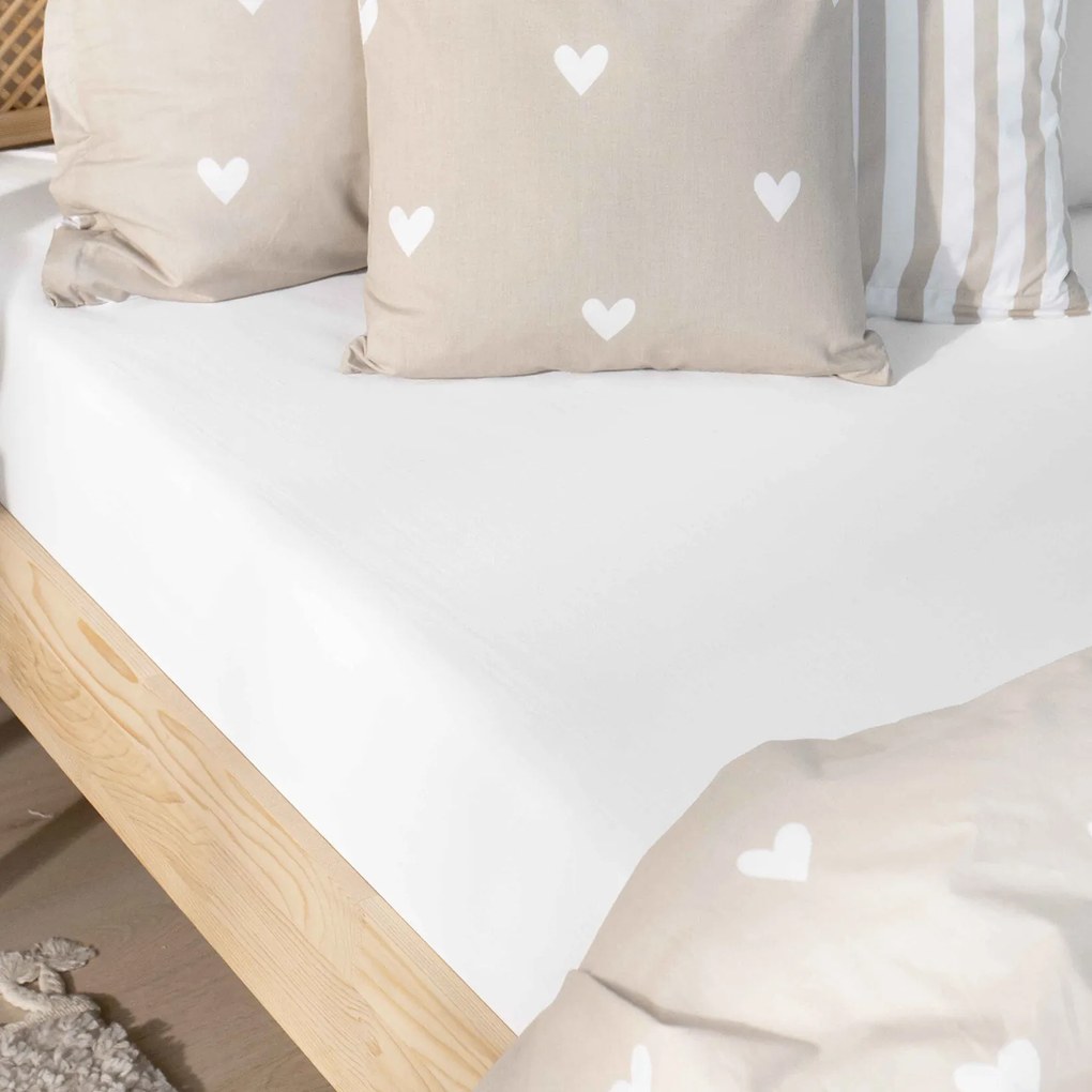 Goldea jersey gumis lepedő - fehér 160 x 200 cm