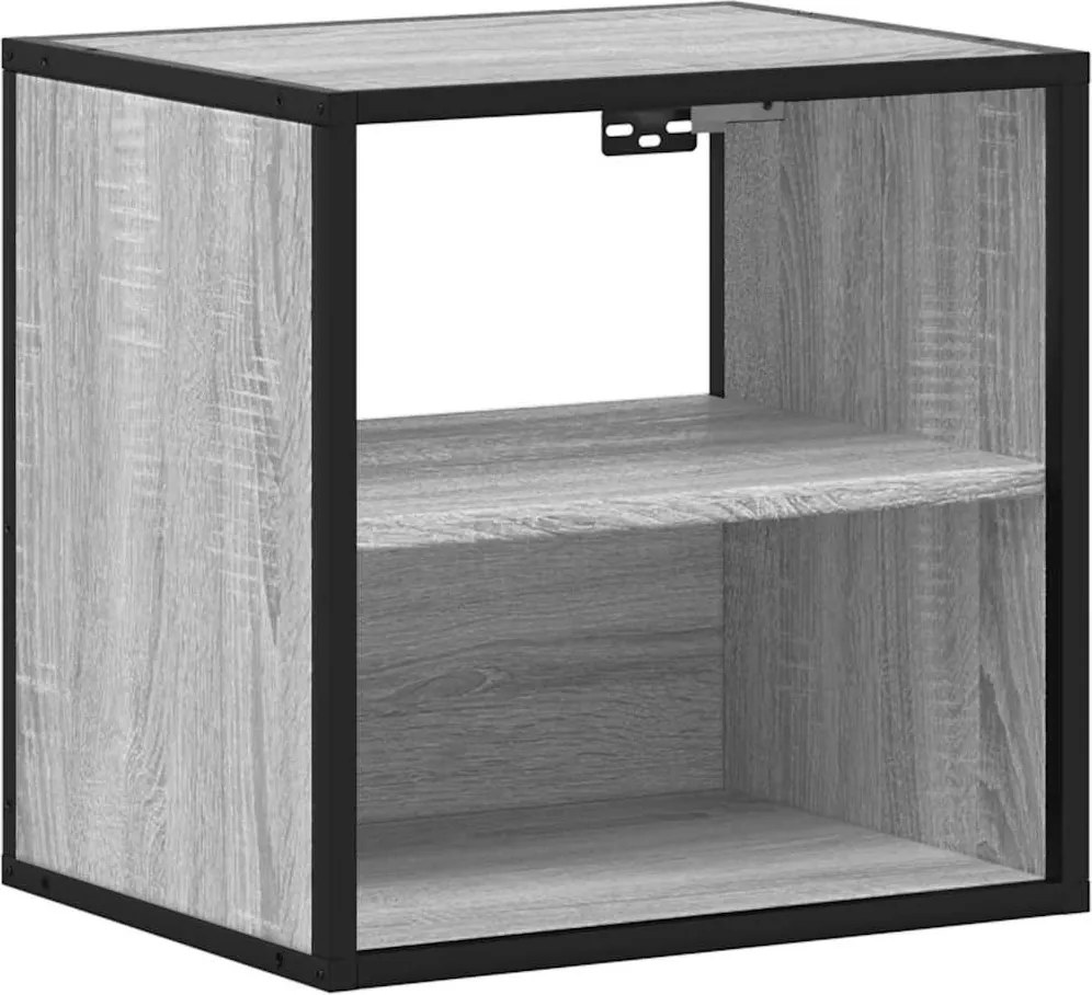 vidaXL szürke sonoma falra szerelhető éjjeliszekrény 40x31x39,5cm