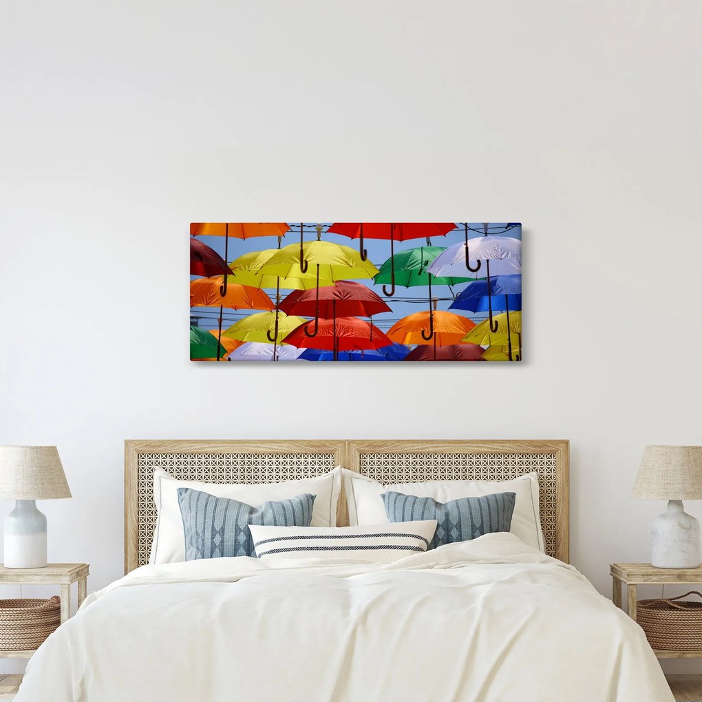 Színes esernyők képe (120x50 cm)