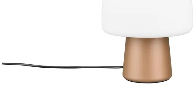 Fehér-bronzszínű asztali lámpa üveg búrával (magasság 27 cm) Steen – Trio