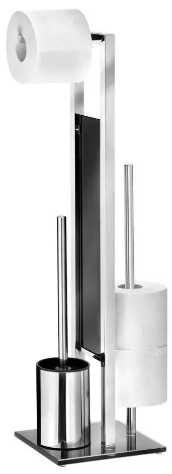 WENKO 22983100 - RIVALTA WC-kefe 18x70 cm rozsdamentes acél/ezüst/fekete