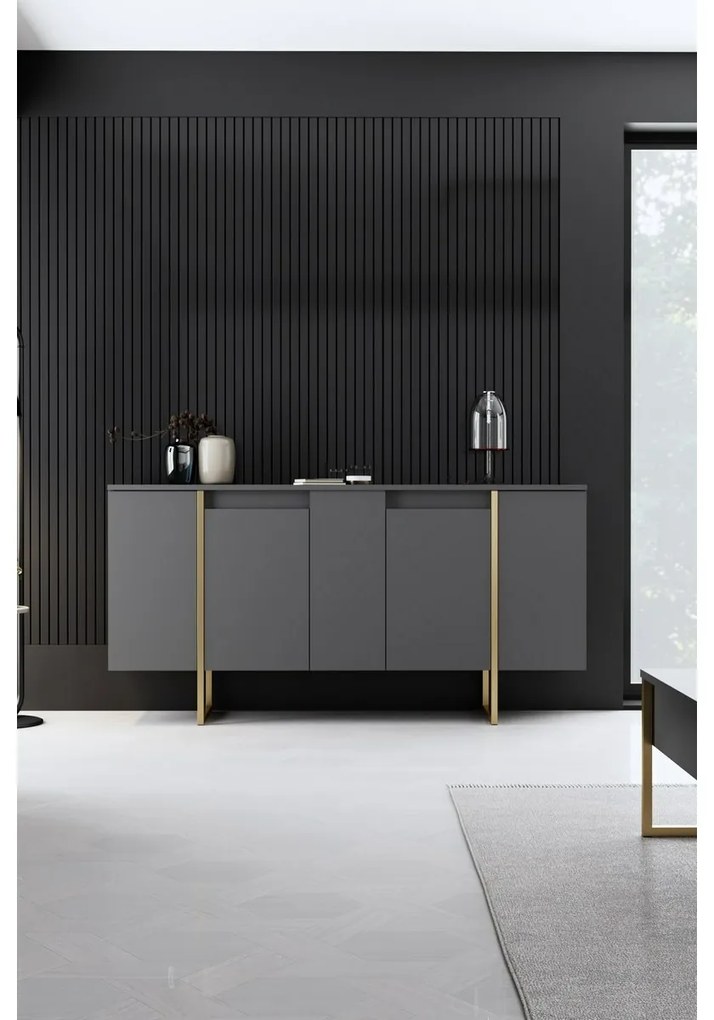 Luxe Anthracite and Gold szekrény