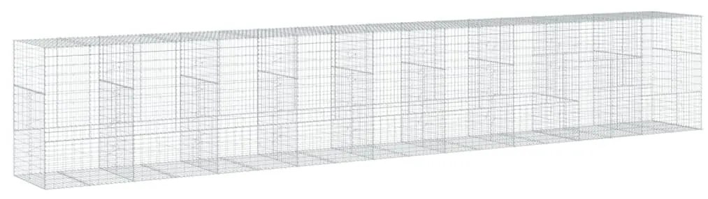 horganyzott vas gabion kosár fedéllel 900 x 100 x 150 cm