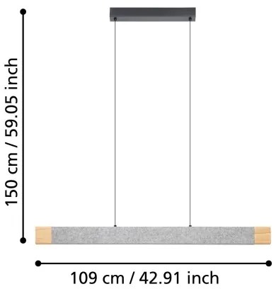 Eglo 390386 - LED Dimmelhető csillár zsinóron VALLELADO LED/22,2W/230V 3000K