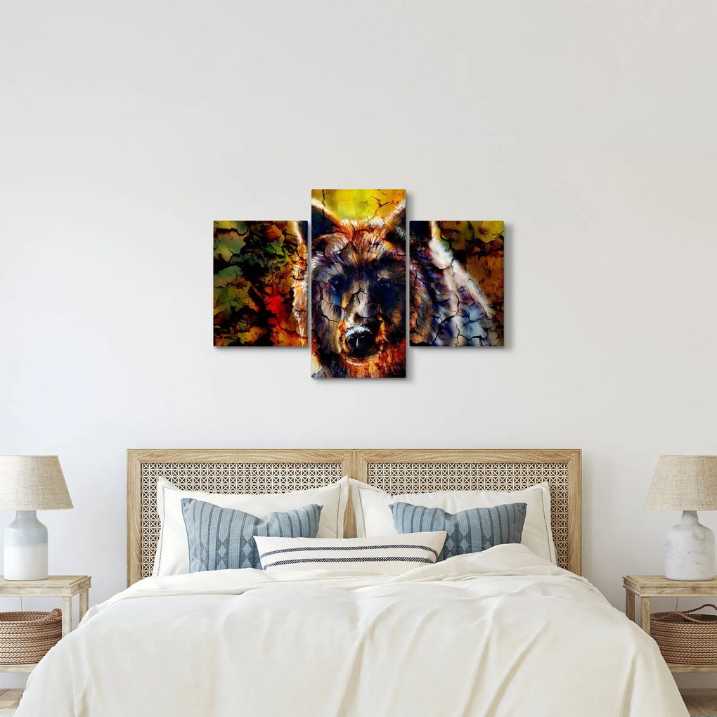 Kép - Medve, festmény (90x60 cm)