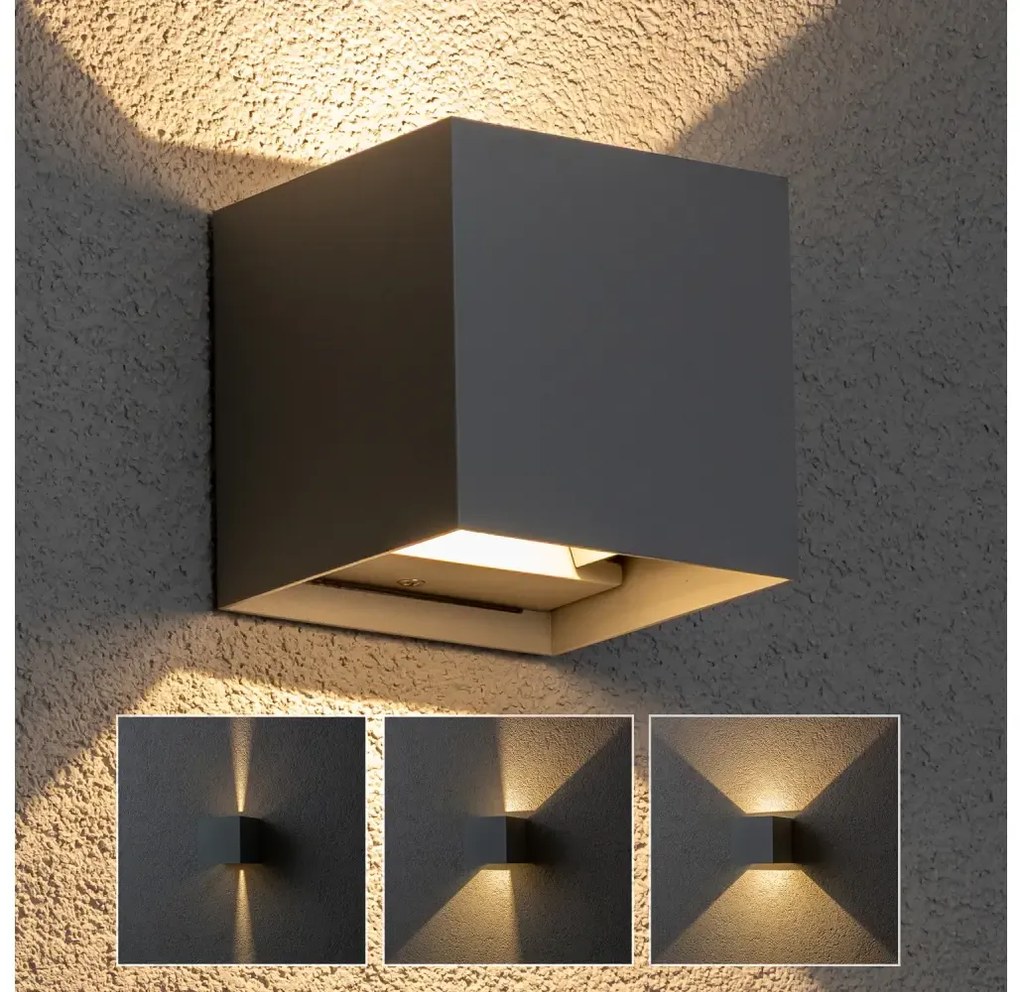 Brilagi Brilagi - LED Kültéri fali lámpa CUBE LED/6W/230V szürke IP54 BG0988