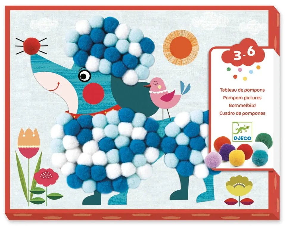 Dogs készlet nemez pomponos képhez - Djeco