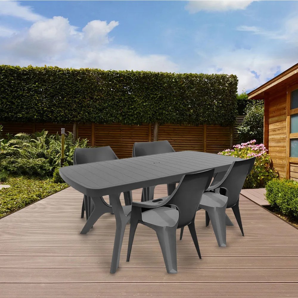 Balante 4+1 kerti bútor garnitúra szett grafit színben