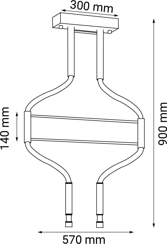 ANTIGO 9053 ALHA Modern Led Függesztett Lámpa Fekete LED IP20