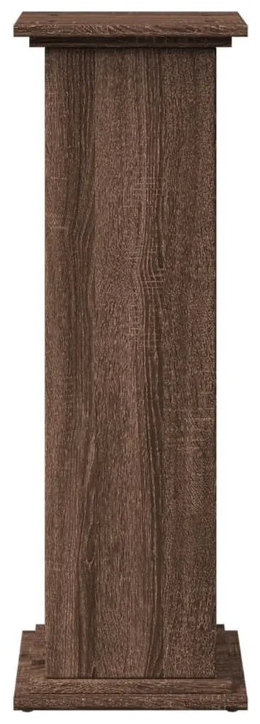 barna tölgy szerelt fa bemutatóállvány tárolóval 31x30x90 cm