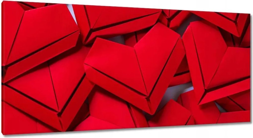 Vászonkép 115x55 Papír szív origami
