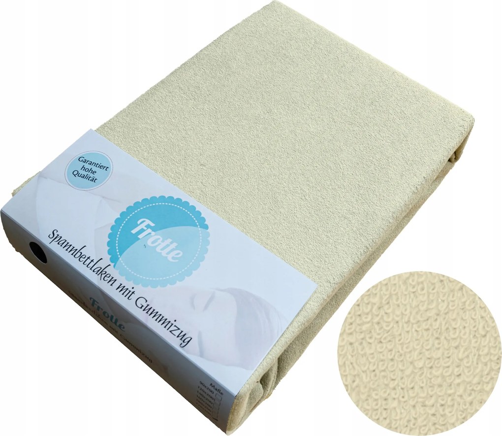 Frottír Lepedő Vastag Gumis 70x160 Ecru Frottír