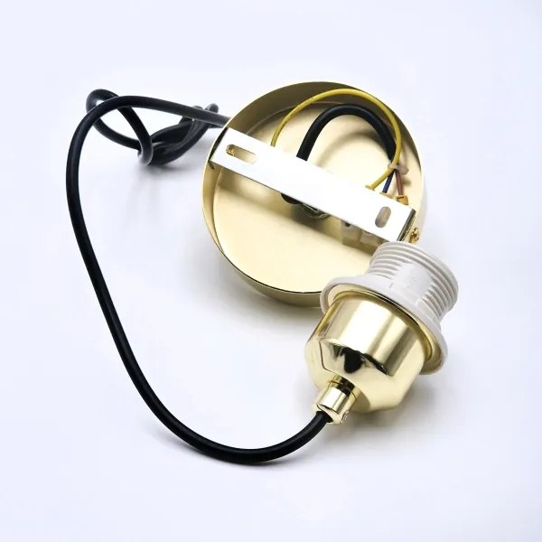 Csillár zsinóron HARMA 1xE27/15W/230V átm. 25 cm fehér/arany