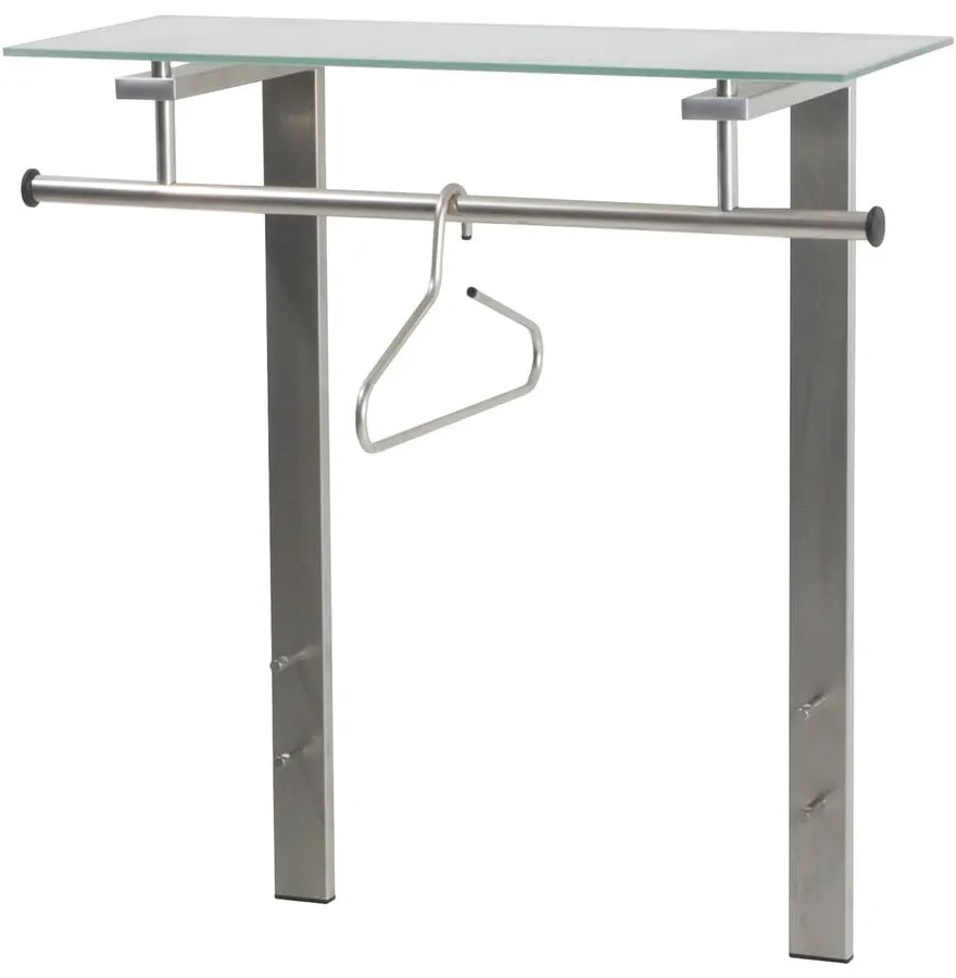 Ezüstszínű fém fali fogas polccal 80 cm Dutch – Spinder Design