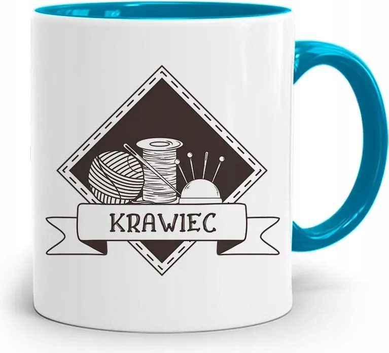 Kék Bögre Varrónő Szabó Nyomtatott Fényképpel