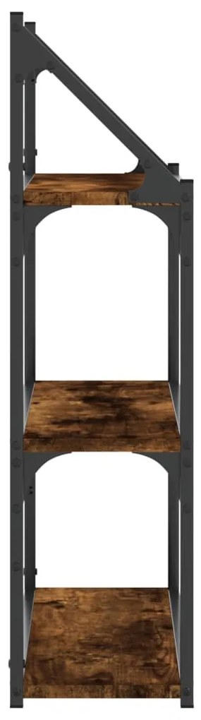 3 szintes füstös tölgy színű szerelt fa falipolc 60x21x78,5 cm