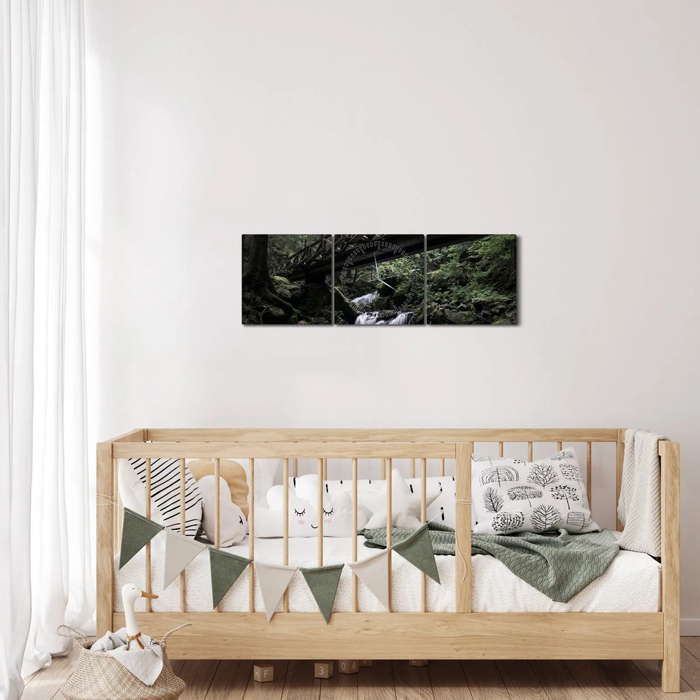 Fekete erdő képe (órával) (90x30 cm)