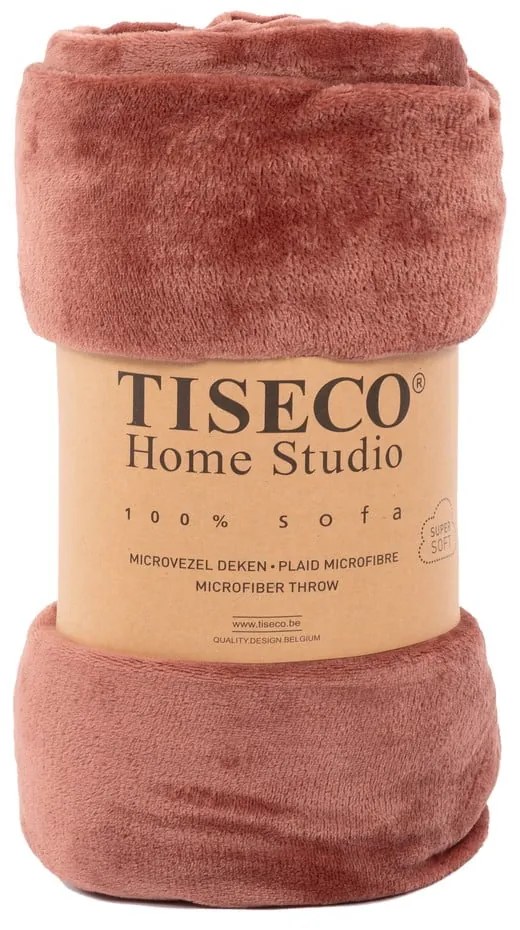 Téglavörös mikroplüss ágytakaró 220x240 cm Plaid – Tiseco Home Studio