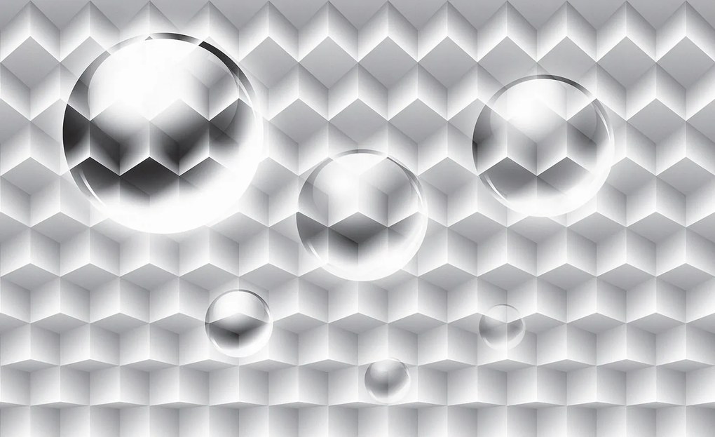 Flizelin fotótapéta Geometrikus gömbök és rombuszok 3D hatás 300x210 +ragasztó