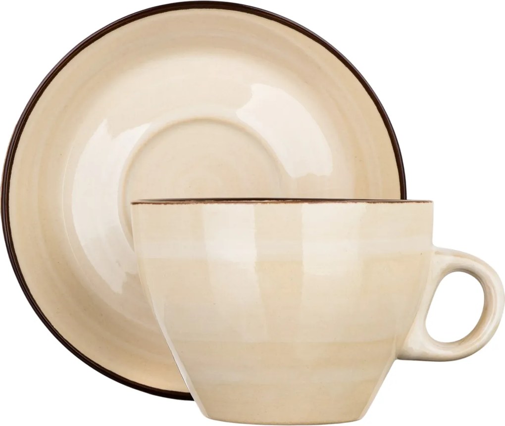 Banquet PALAS csésze csészealjjal, 290 ml, krémszínű