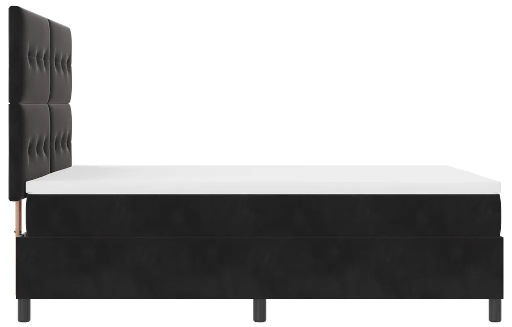 Boxspring Ágy Matraccal és LED Fekete 160x200 cm Bársonyos