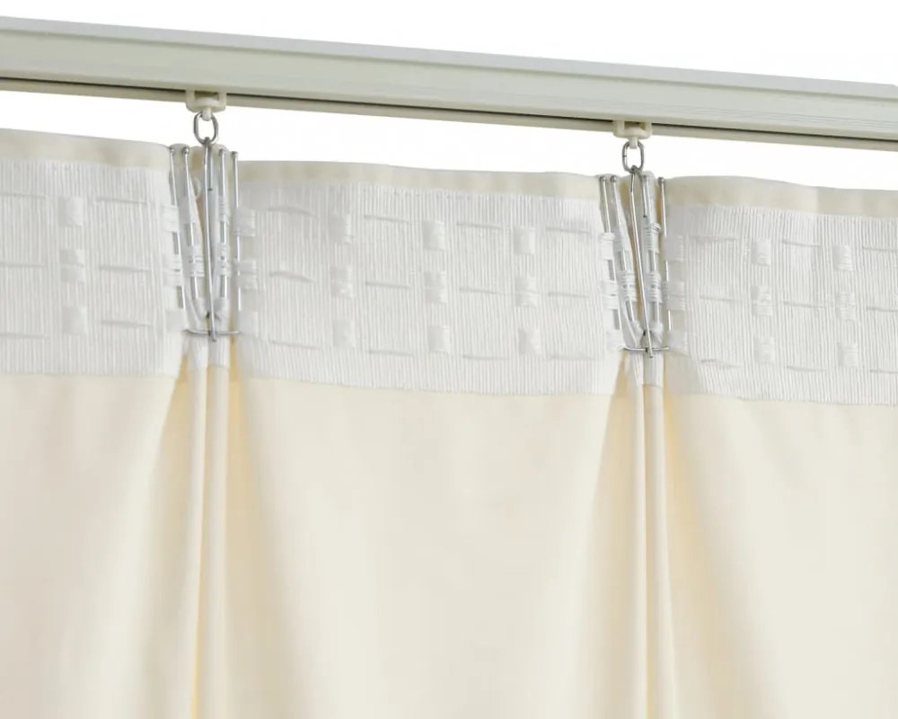 vidaXL 2 db krémszínű bársony sötétítőfüggöny kampókkal 140 x 225 cm
