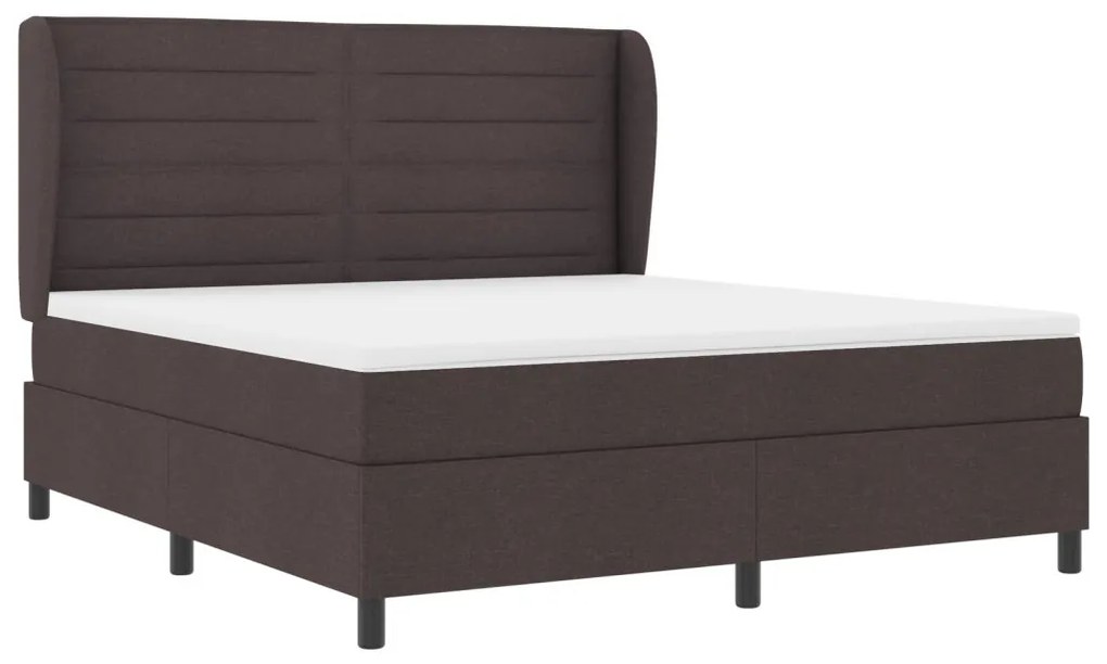 vidaXL Boxspring Ágy Matrac nélkül Sötétbarna 180x200 cm Szövet